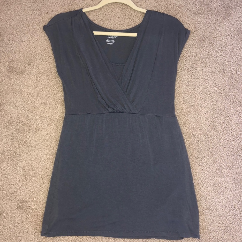 Grey Motherhood Nursing Top